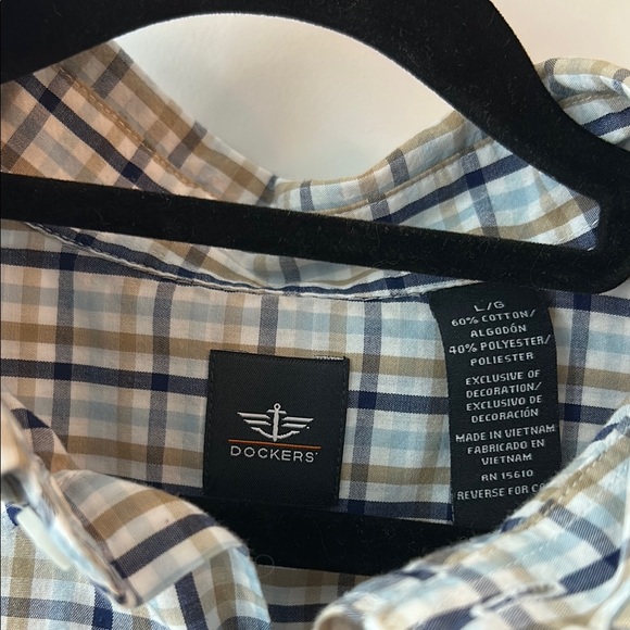 Dockers Men’s Plaid Button Up Shirt Size Large - Picture 5 of 8